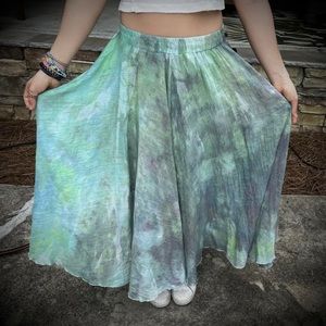 Custom tie dye maxi skirt